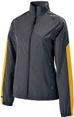 Womens Full Zip, Lightweight, Bottom Drawcord Jacket CARBON/LIGHT GOLD Pocket