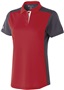 Womens 3-Button Polo Shirt (Black,Forest,Gold,Maroon,Navy,Orange,Royal,Red,White) SCARLET/CARBON/WHITE Pocket