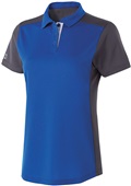 Womens 3-Button Polo Shirt (Black,Forest,Gold,Maroon,Navy,Orange,Royal,Red,White) ROYAL/CARBON/WHITE Pocket