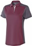 Womens 3-Button Polo Shirt (Black,Forest,Gold,Maroon,Navy,Orange,Royal,Red,White) MAROON/CARBON/WHITE Pocket