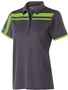 Womens 5-Button Polo Shirt (Carbon, with Blue,Yellow,Forest,Lime,Maroon,Navy,Purple) CARBON/LIME Pocket
