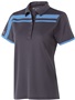 Womens 5-Button Polo Shirt (Carbon, with Blue,Yellow,Forest,Lime,Maroon,Navy,Purple) CARBON/UNIVERSITY BLUE Pocket