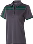 Womens 5-Button Polo Shirt (Carbon, with Blue,Yellow,Forest,Lime,Maroon,Navy,Purple) CARBON/FOREST Pocket