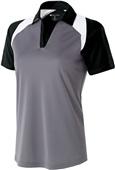 Womens Snag-Resistant Polo Shirt (Graphite with Black,Carbon,Forest,Maroon,Navy,Royal,Red) GRAPHITE/BLACK/WHITE Pocket