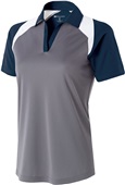Womens Snag-Resistant Polo Shirt (Graphite with Black,Carbon,Forest,Maroon,Navy,Royal,Red) GRAPHITE/NAVY/WHITE Pocket