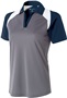 Womens Snag-Resistant Polo Shirt (Graphite with Black,Carbon,Forest,Maroon,Navy,Royal,Red) GRAPHITE/NAVY/WHITE Pocket