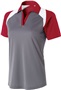 Womens Snag-Resistant Polo Shirt (Graphite with Black,Carbon,Forest,Maroon,Navy,Royal,Red) GRAPHITE/SCARLET/WHITE Pocket