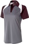 Womens Snag-Resistant Polo Shirt (Graphite with Black,Carbon,Forest,Maroon,Navy,Royal,Red) GRAPHITE/MAROON/WHITE Pocket