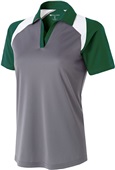 Womens Snag-Resistant Polo Shirt (Graphite with Black,Carbon,Forest,Maroon,Navy,Royal,Red) GRAPHITE/FOREST/WHITE Pocket
