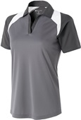 Womens Snag-Resistant Polo Shirt (Graphite with Black,Carbon,Forest,Maroon,Navy,Royal,Red) GRAPHITE/CARBON/WHITE Pocket