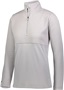 Womens Half-Zip Heather Pullover (Black,Forest,Maroon,Navy,Royal,Red,Silver) SILVER HEATHER/SILVER Pocket