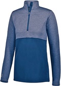 Womens Half-Zip Heather Pullover (Black,Forest,Maroon,Navy,Royal,Red,Silver) NAVY HEATHER/NAVY Pocket
