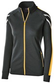 Womens Pocketed Heather Jacket (Black,Maroon,Navy,Royal,Red) BLACK HEATHER/LIGHT GOLD/WHITE Pocket