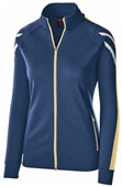 Womens Pocketed Heather Jacket (Black,Maroon,Navy,Royal,Red) NAVY HEATHER/VEGAS GOLD/WHITE Pocket