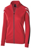 Womens Pocketed Heather Jacket (Black,Maroon,Navy,Royal,Red) SCARLET HEATHER/BLACK/WHITE Pocket