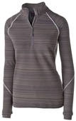 Womens Zip Pockets 1/4 Zip Tonal Pullover (Black,Carbon,Navy,Royal,Red,White) CARBON Pocket