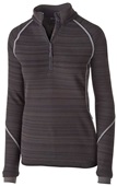 Womens Zip Pockets 1/4 Zip Tonal Pullover (Black,Carbon,Navy,Royal,Red,White) BLACK Pocket