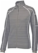 Womens Pocketed Inside & Outside Full Zip Jacket (Black,Carbon,Navy White) CARBON Pocket