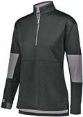 Womens Half Zip Pullover (Black,Forest,Graphite,Maroon,Navy,Royal,Red,White) BLACK/CARBON Pocket