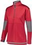 Womens Half Zip Pullover (Black,Forest,Graphite,Maroon,Navy,Royal,Red,White) SCARLET/CARBON Pocket