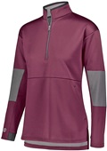 Womens Half Zip Pullover (Black,Forest,Graphite,Maroon,Navy,Royal,Red,White) MAROON/CARBON Pocket