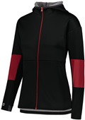 Womens Full Zip, Pocketed Hooded Jacket (Black,Graphite,Navy,Royal,Red,White) BLACK/SCARLET Pocket