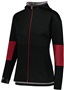 Womens Full Zip, Pocketed Hooded Jacket (Black,Graphite,Navy,Royal,Red,White) BLACK/SCARLET Pocket