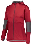 Womens Full Zip, Pocketed Hooded Jacket (Black,Graphite,Navy,Royal,Red,White) SCARLET/CARBON Pocket