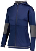 Womens Full Zip, Pocketed Hooded Jacket (Black,Graphite,Navy,Royal,Red,White) NAVY/CARBON Pocket