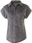 Womens Heathered Polo Shirt (Black,Forest,Graphite,Gold,Royal,Red) BLACK HEATHER Pocket