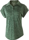 Womens Heathered Polo Shirt (Black,Forest,Graphite,Gold,Royal,Red) FOREST HEATHER Pocket