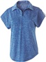Womens Heathered Polo Shirt (Black,Forest,Graphite,Gold,Royal,Red) ROYAL HEATHER Pocket