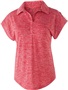 Womens Heathered Polo Shirt (Black,Forest,Graphite,Gold,Royal,Red) SCARLET HEATHER Pocket