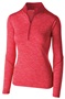 Womens 1/2 Zip Heather Pullover Jacket (18-Colors) SCARLET HEATHER/ SCARLET Pocket