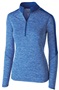 Womens 1/2 Zip Heather Pullover Jacket (18-Colors) ROYAL HEATHER/ ROYAL Pocket