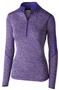 Womens 1/2 Zip Heather Pullover Jacket (18-Colors) PURPLE HEATHER/ PURPLE Pocket