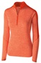 Womens 1/2 Zip Heather Pullover Jacket (18-Colors) ORANGE HEATHER/ ORANGE Pocket