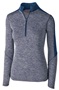 Womens 1/2 Zip Heather Pullover Jacket (18-Colors) NAVY HEATHER/ NAVY Pocket