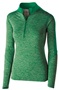 Womens 1/2 Zip Heather Pullover Jacket (18-Colors) KELLY HEATHER/ KELLY Pocket
