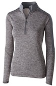 Womens 1/2 Zip Heather Pullover Jacket (18-Colors) GRAPHITE HEATHER/ GRAPHITE Pocket
