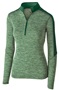 Womens 1/2 Zip Heather Pullover Jacket (18-Colors) FOREST HEATHER/ FOREST Pocket