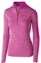 Womens 1/2 Zip Heather Pullover Jacket (18-Colors) POWER PINK HEATHER/ POWER PINK Pocket