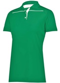 Womens 3-Button Polo Shirt (Black,Forest,Graphite,Kelly,Maroon,Navy,Purple,Red,White) KELLY/WHITE Pocket