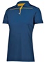 Womens 3-Button Polo Shirt (Black,Forest,Graphite,Kelly,Maroon,Navy,Purple,Red,White) NAVY/GOLD Pocket