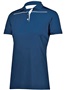 Womens 3-Button Polo Shirt (Black,Forest,Graphite,Kelly,Maroon,Navy,Purple,Red,White) NAVY/WHITE Pocket