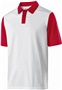  Adult 3-Button Heathered Polo Shirt (White w/Athletic,Black,Cardinal,Navy,Orange,Red) WHITE/SCARLET HEATHER Pocket