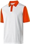  Adult 3-Button Heathered Polo Shirt (White w/Athletic,Black,Cardinal,Navy,Orange,Red) WHITE/ORANGE HEATHER Pocket