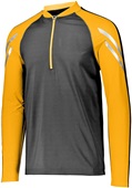 Adult Contrasting Sleeve 1/2 Zip Jacket (Black,Carbon,Maroon,Navy,Royal,Red) BLACK/ LIGHT GOLD Pocket