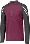 Adult Contrasting Sleeve 1/2 Zip Jacket (Black,Carbon,Maroon,Navy,Royal,Red) MAROON/BLACK Pocket