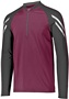  Adult Contrasting Sleeve 1/2 Zip Jacket (Black,Carbon,Maroon,Navy,Royal,Red) MAROON/BLACK Pocket